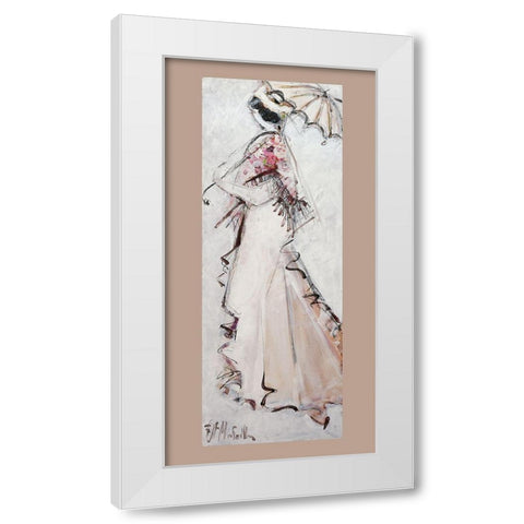 Arlesienne a lombrelle II White Modern Wood Framed Art Print by Monteiller, Jean-Francois
