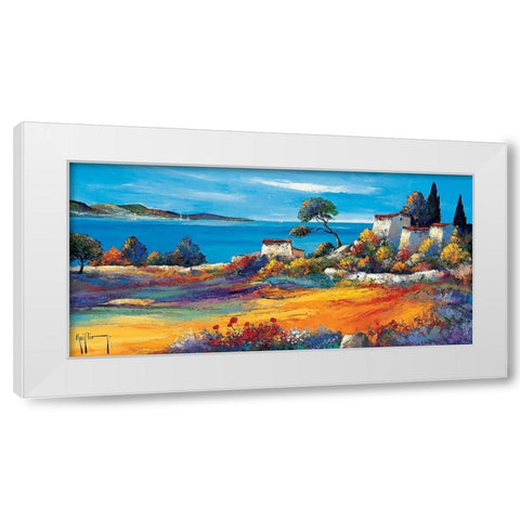 Vue sur la mer White Modern Wood Framed Art Print by Keiflin, Roger