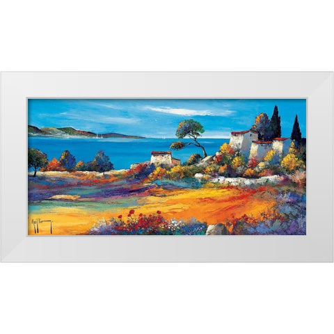 Vue sur la mer White Modern Wood Framed Art Print by Keiflin, Roger