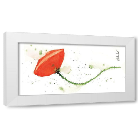 Coquelicot solo I White Modern Wood Framed Art Print by Blanchet, Karl