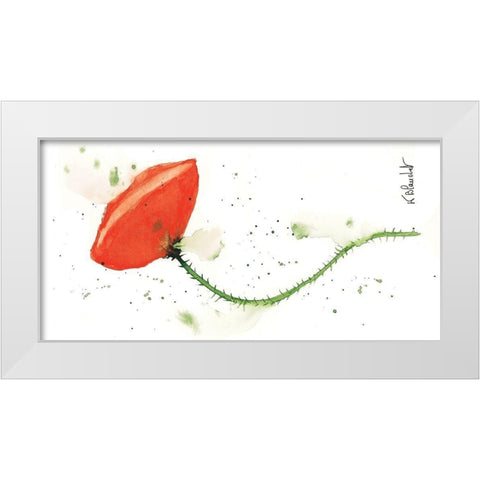 Coquelicot solo I White Modern Wood Framed Art Print by Blanchet, Karl