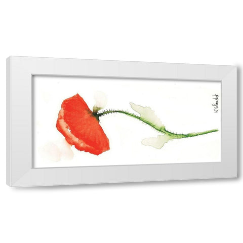Coquelicot solo II White Modern Wood Framed Art Print by Blanchet, Karl