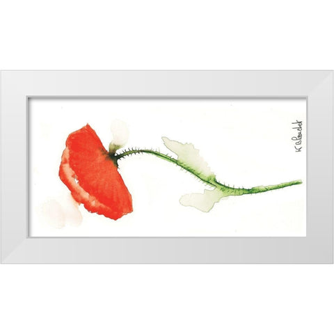 Coquelicot solo II White Modern Wood Framed Art Print by Blanchet, Karl