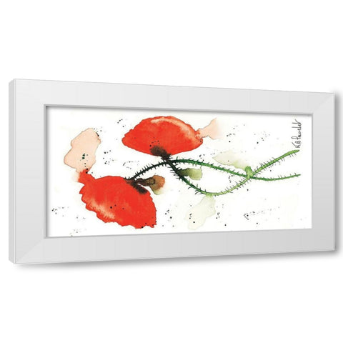 Parade coquelicots II White Modern Wood Framed Art Print by Blanchet, Karl