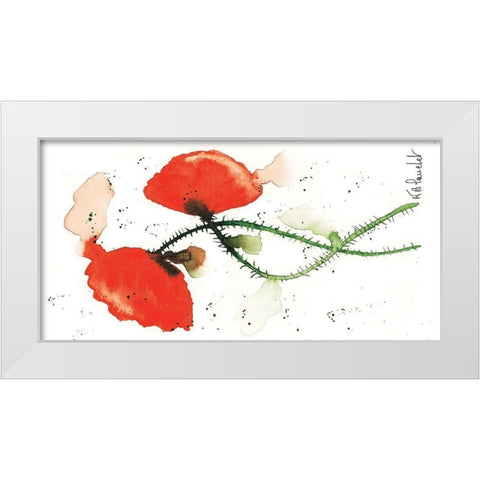 Parade coquelicots II White Modern Wood Framed Art Print by Blanchet, Karl