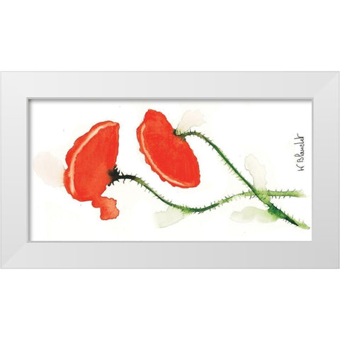 Parade coquelicots III White Modern Wood Framed Art Print by Blanchet, Karl