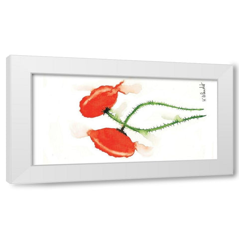 Parade coquelicots IV White Modern Wood Framed Art Print by Blanchet, Karl