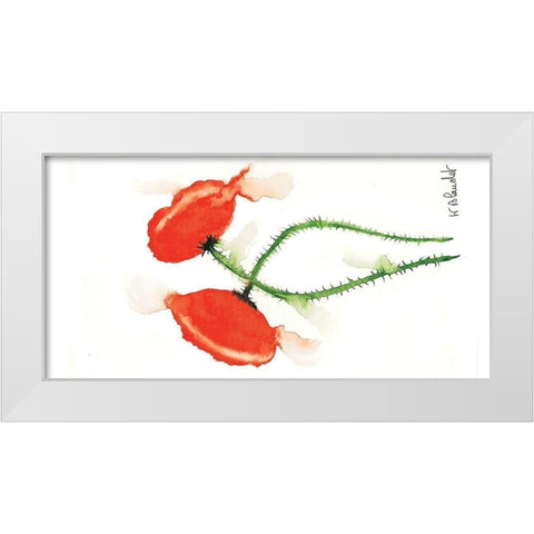 Parade coquelicots IV White Modern Wood Framed Art Print by Blanchet, Karl