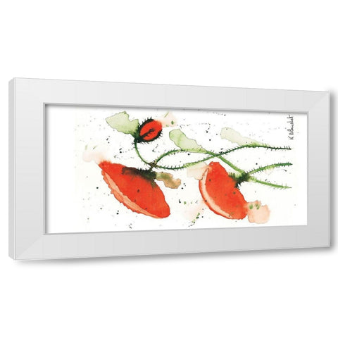 Trio de coquelicots I White Modern Wood Framed Art Print by Blanchet, Karl