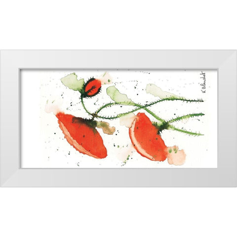 Trio de coquelicots I White Modern Wood Framed Art Print by Blanchet, Karl