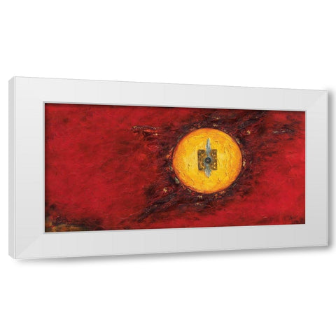 Rouge solaire White Modern Wood Framed Art Print by Arthure