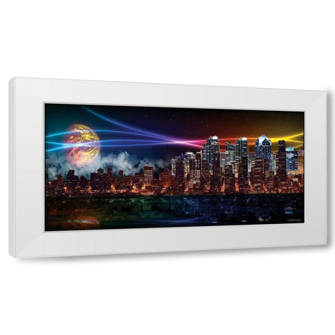 Future Skyline White Modern Wood Framed Art Print by Marcus