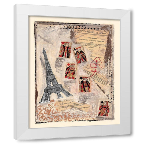 Jeux parisiens White Modern Wood Framed Art Print by Sigrid, M.