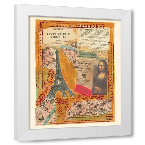 Les precieuses ridicules White Modern Wood Framed Art Print by Sigrid, M.