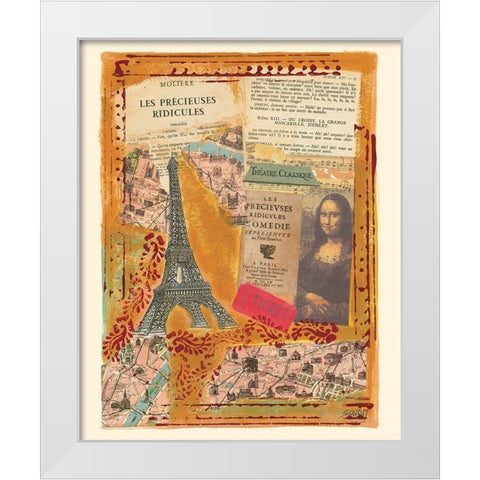 Les precieuses ridicules White Modern Wood Framed Art Print by Sigrid, M.