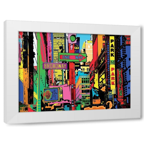 One way White Modern Wood Framed Art Print by Potron, Geraldine