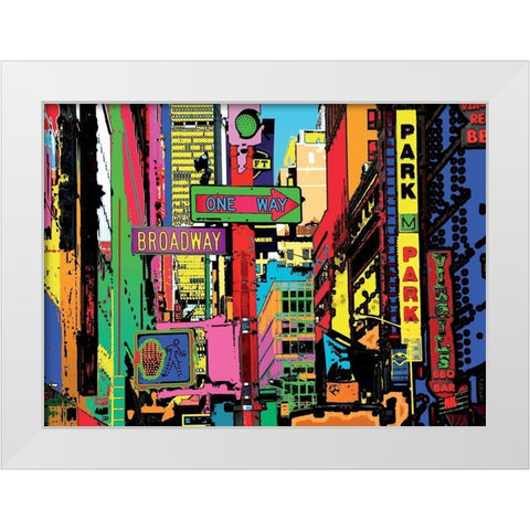 One way White Modern Wood Framed Art Print by Potron, Geraldine