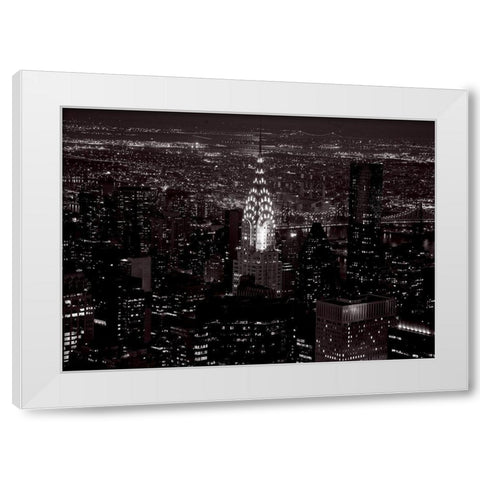 Chrysler Building et lEast River White Modern Wood Framed Art Print by Setboun, Michel