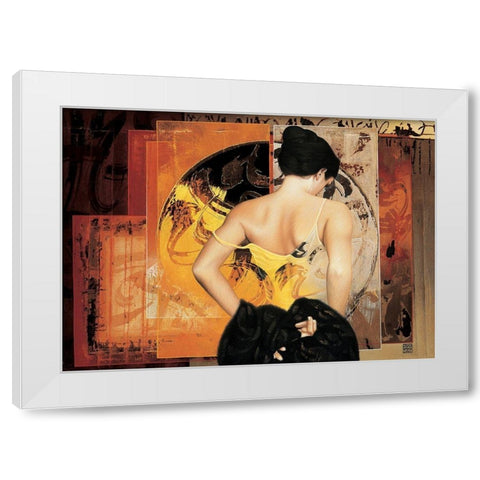 Desir accorde White Modern Wood Framed Art Print by Graux, David