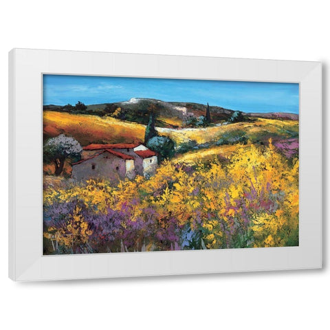 La bergerie dans les genets White Modern Wood Framed Art Print by Keiflin, Roger