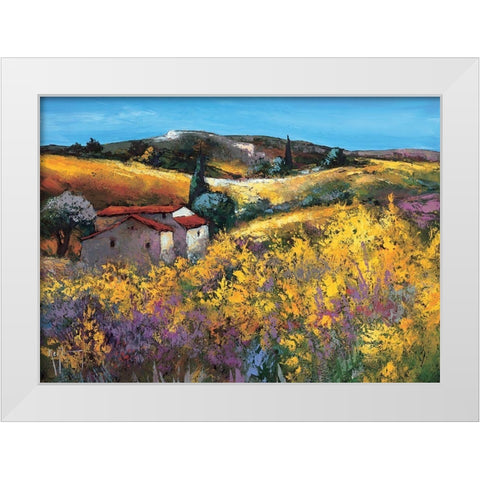 La bergerie dans les genets White Modern Wood Framed Art Print by Keiflin, Roger