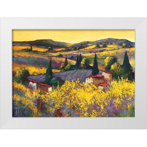 Le temps des genets White Modern Wood Framed Art Print by Keiflin, Roger