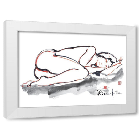 Kristel White Modern Wood Framed Art Print by Bonnefoit, Alain