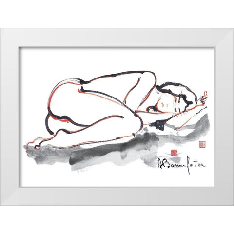 Kristel White Modern Wood Framed Art Print by Bonnefoit, Alain
