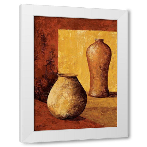Terra cotta I White Modern Wood Framed Art Print by Flaud, Beatriz