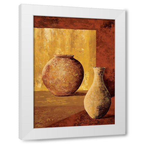 Terra cotta II White Modern Wood Framed Art Print by Flaud, Beatriz