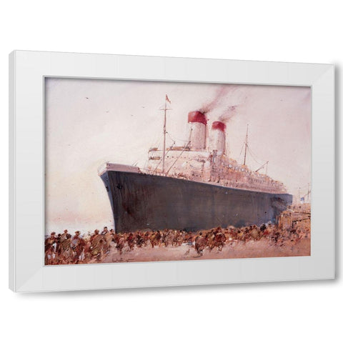 Embarquement I White Modern Wood Framed Art Print by Letestu, Yann