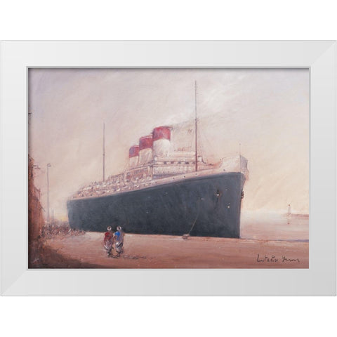 Embarquement II White Modern Wood Framed Art Print by Letestu, Yann