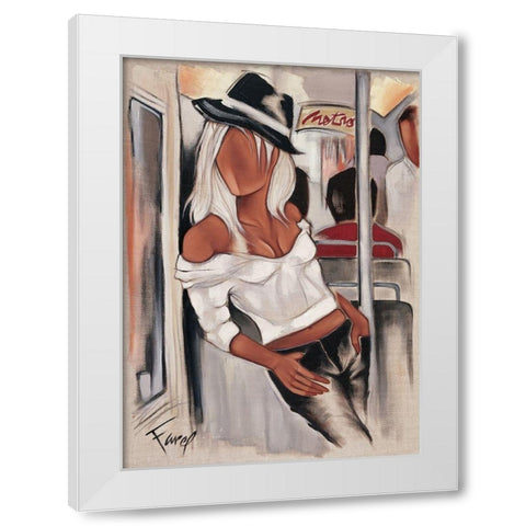 Metro ballade White Modern Wood Framed Art Print by Farel, Pierre