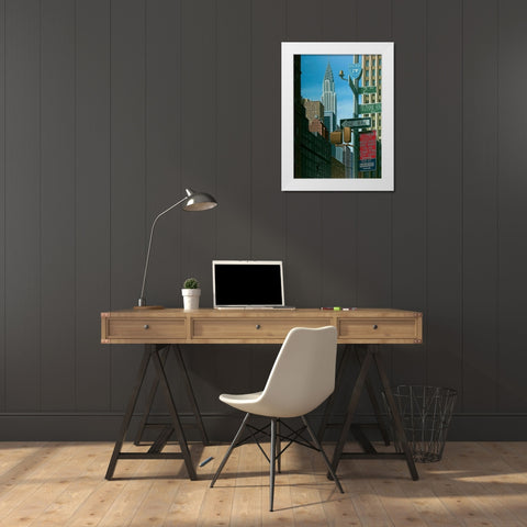 Chrysler from 2nd Avenue White Modern Wood Framed Art Print by Peyret, Eric