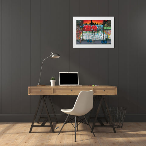 Rue Abbes White Modern Wood Framed Art Print by Butch and Pea