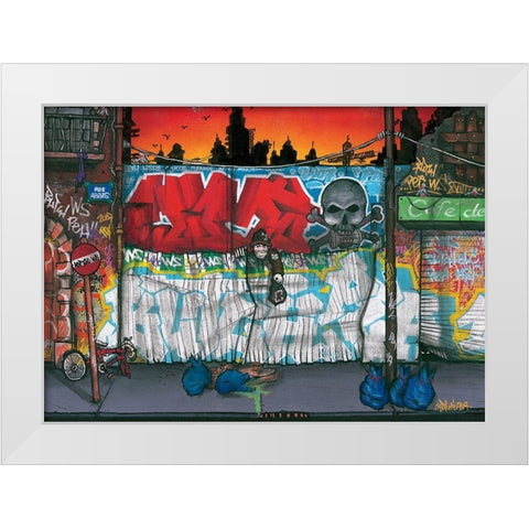 Rue Abbes White Modern Wood Framed Art Print by Butch and Pea