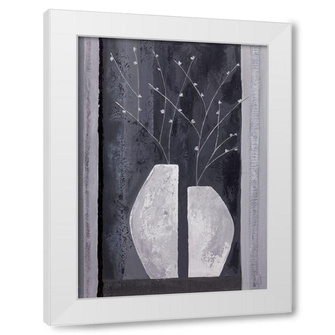 Contraste I White Modern Wood Framed Art Print by Romanelli, Karine