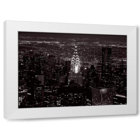 Le Chrysler Building et lEast River White Modern Wood Framed Art Print by Setboun, Michel