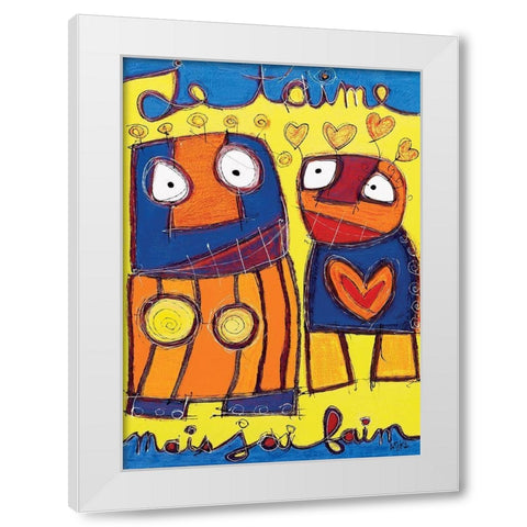 Je taime  White Modern Wood Framed Art Print by Mika