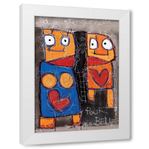 Pour ma belle White Modern Wood Framed Art Print by Mika