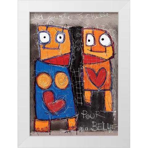 Pour ma belle White Modern Wood Framed Art Print by Mika