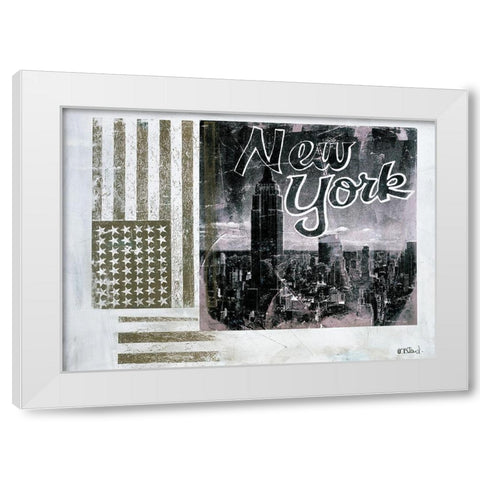 Flag White Modern Wood Framed Art Print by Allard, Daniele