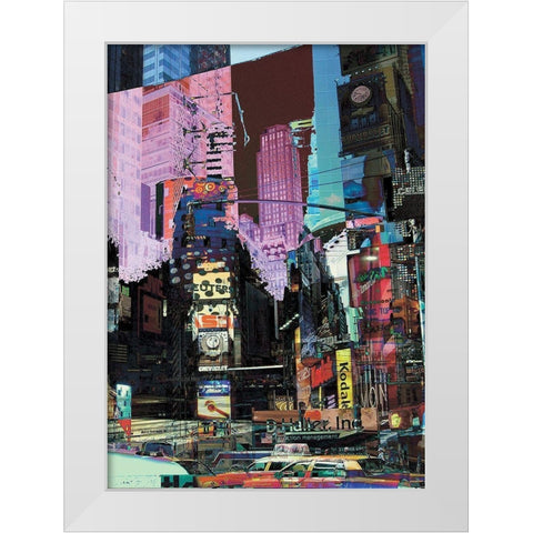 Broadway White Modern Wood Framed Art Print by Bouteiller, Cedric