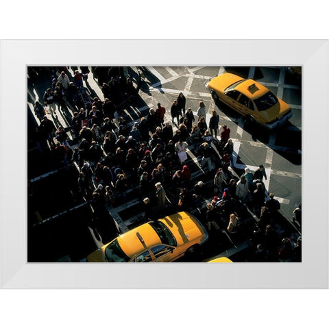 5eme Avenue et 57eme Rue, Manhattan White Modern Wood Framed Art Print by Setboun, Michel