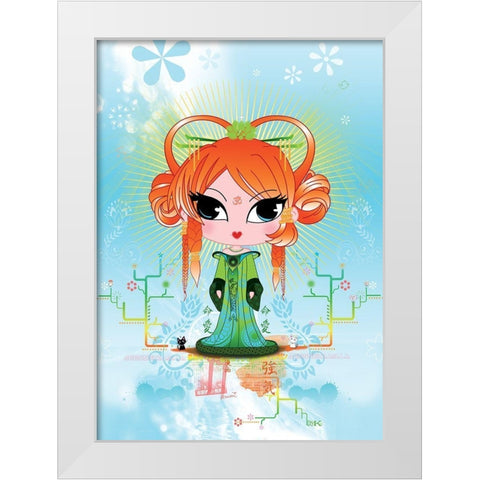 Sweet-KAMALA White Modern Wood Framed Art Print by DS, Kamala