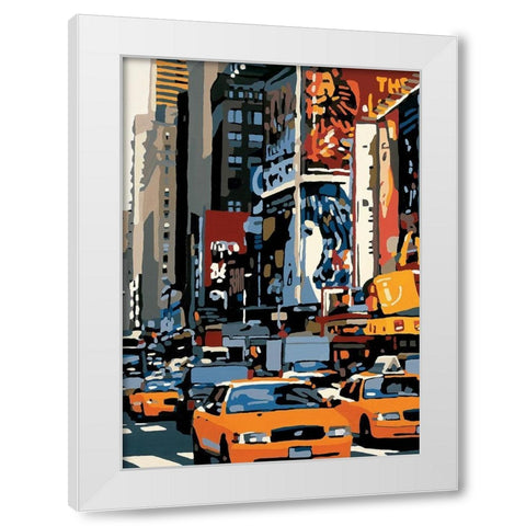 Manhattan White Modern Wood Framed Art Print by Manzo, Giovanni