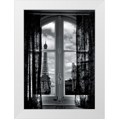 Fenetre sur Paris White Modern Wood Framed Art Print by Hellerdani, Mauricio
