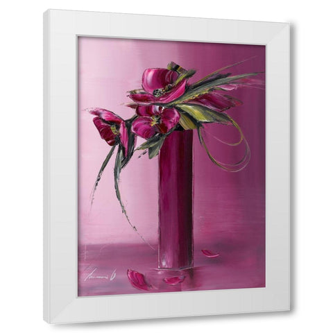 Bouquet violet II White Modern Wood Framed Art Print by Tramoni, Oliver
