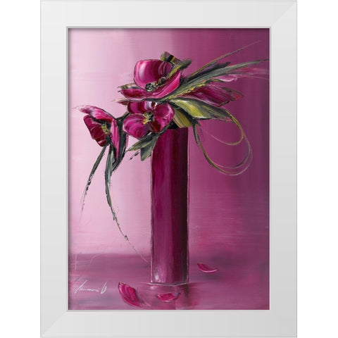 Bouquet violet II White Modern Wood Framed Art Print by Tramoni, Oliver