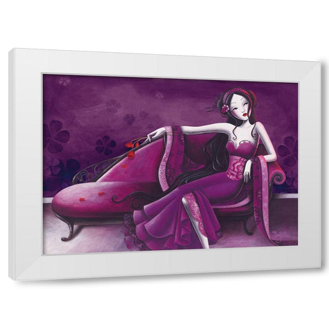 Violine White Modern Wood Framed Art Print by Sybile